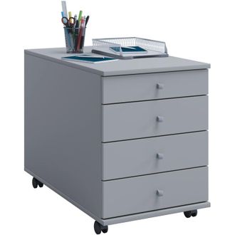 ebuy24 Vcm Roll Container Contenitore laterale con cassetti Dimensioni ca. a. 57 x l. 42 x p. 75 cm Contenitore ufficio - Lona (Grigio)