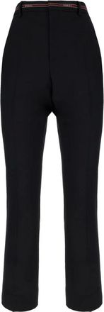 Gucci Slim-fit Trousers, female, Blue, Size: M Wool Pants with Selvedge Detail