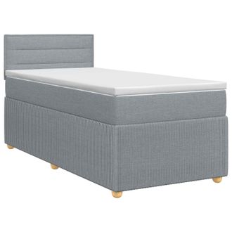 vidaXL Letto Box Spring Con Materasso Grigio Chiaro 80 X 200 Cm Vidaxl