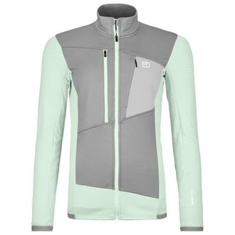 Ortovox Fleece Grid Jacket Fleecejacke f&uuml;r Damen | grau/gr&uuml;n