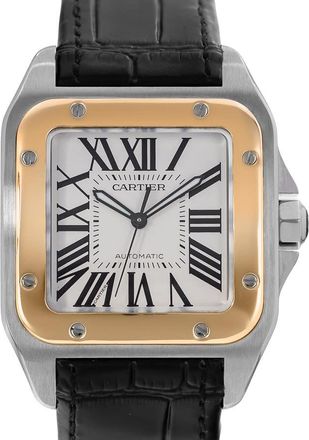Cartier Pre-owned Cartier Santos 100 Automatic White Dial Mens Watch W20072X7