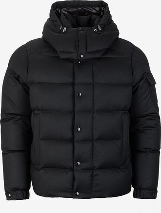 Moncler Kurze gesteppte Daunenjacke aus Wolle mit Stehkragen Maya 70