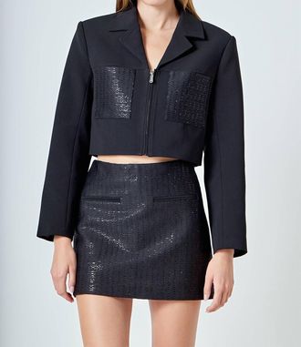 endless rose Sequins Combo Jacket In Black