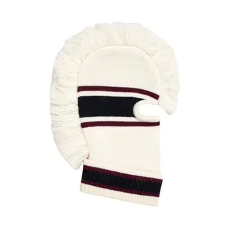 AMBUSH Ambush, Accessoires, Heren, Beige, ONE Size, Wol, Fringe Knit Balaclava