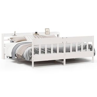 Berkfield Home Bed Frame without Mattress White 200x200 cm Solid Wood Pine