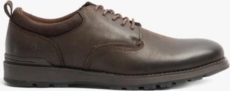 Hush Puppies Mens Hush Puppies DYLAN Mens Leather Derby Shoes Dark Brown - Size: 10