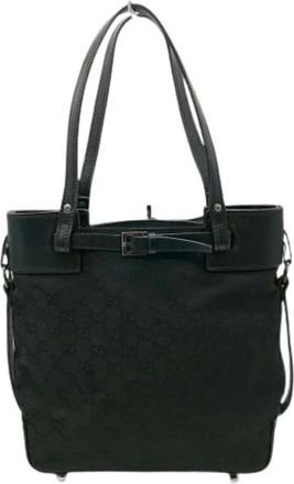 Gucci Pre-owned Tote Bags, female, Black, Size: ONE SIZE Pre-owned GG Canvas Tote Bag
