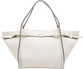 Tod's T Timeless Medium Shopping Bag - Dames - Shoppers - Wit - ONE Size - Leer - Tassen