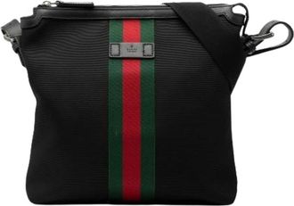 Gucci Pre-owned Cross Body Bags, female, Black, Size: ONE SIZE Pre-owned Canvas Crossbody Bag