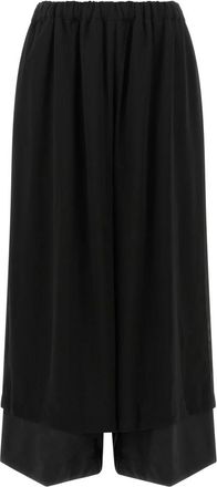 Comme Des Gar&ccedil;ons Gelaagde wijde broek - Dames - Wijde Broeken - Zwart - M - Wol - Broeken