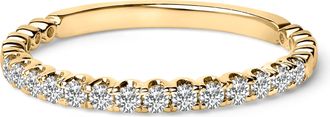 House of Brilliance 14K Gold 1/4 Cttw Round Diamond Prong Set Wedding Band