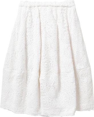 Comme Des Gar&ccedil;ons Gathered Midi Skirt - Dames - Midirokken - Wit - S - Katoen - Rokken
