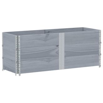 vidaXL Jardinera De Madera Maciza De Pino Gris 150x50 Cm Vidaxl