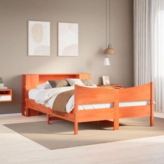 vidaXL Vidaxl - Cama Sin Colch&oacute;n Madera Maciza De Pino Marr&oacute;n Cera 140x200 Cm