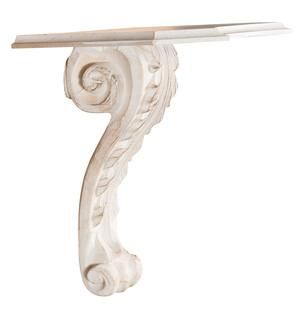 Biscottini International Biscottini - Repisa De Pared De Madera (cm: 39 X 24 X 33), Acabado En Blanco Envejecido
