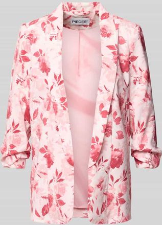 Pieces Regular Fit Longblazer mit Allover-Muster Modell BOSELLA in Pink, Gr&ouml;&szlig;e XL