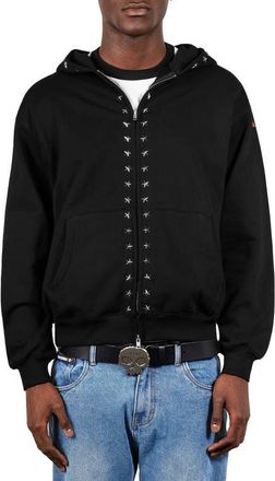 Pleasures X Zero Skateboards Dane Studded Relaxed Fit Cotton Hoodie in Black at Nordstrom, Size Xx-Large