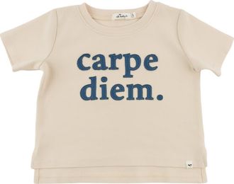 Oh Baby! Carpe Diem Raw Edge T-Shirt in Natural at Nordstrom, Size 18-24M