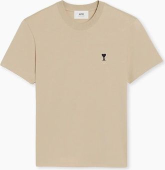 Ami Mens Ami Paris Ami De Coeur Heart T-Shirt Creme - Tan - Size: 40