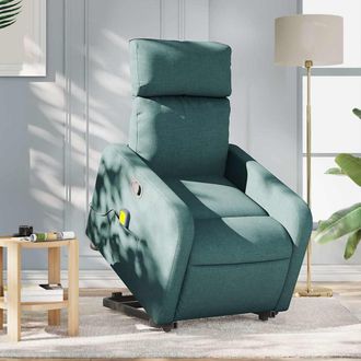 vidaXL Vidaxl - Silla De Masaje Reclinable De Pie De Tela Verde Oscura