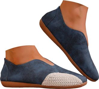 Generic Womens Dress Flats Round Toe Slip On Comfortable Casual Business Work Shoes for Women Dressy Flat Non Slip Loafers Outdoor Vintage Lightweight Low Top