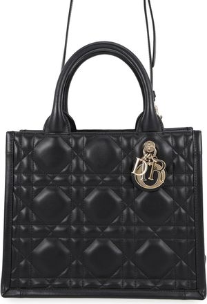 Dior Black Leather Handbag Tote Bag (Pre-Owned)