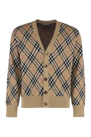 Burberry Beige V Neck Cardigan