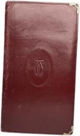 Cartier Pre-owned Vintage ID-houder - Dames - Vintage Accessoires - Rood - ONE Size - Leer - Vintage