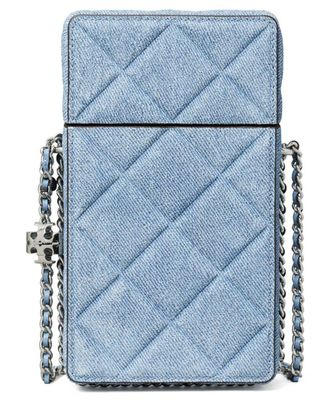 Tory Burch Fleming Denim Suede Crossbody