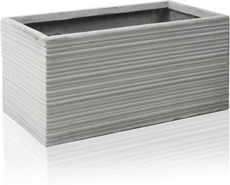 PRIMROSE Terracotta Fibrecotta Berniss Trough Planter 80cm in Grey