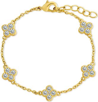Sterling Forever Vesna Petal Station Bracelet in Gold at Nordstrom Rack