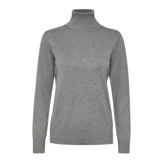 Saint Tropez Rollneck Pullover Mist Grey Melange - Dames - Truien - Grijs - Maat: XS