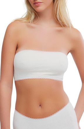 Free People Intimately FP Sweet Point Seamless Bandeau Bra in Fp White Alyssum at Nordstrom, Size Large/x-Large
