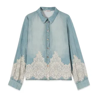 Oltre Mujer, Blusas y Camisas, Azul, Talla: XL