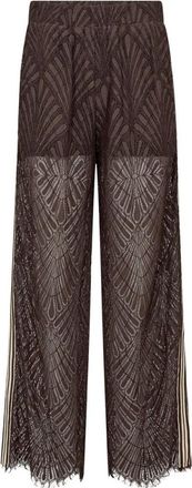 Co'Couture Leti CC Lace Panel LL Pant - Dames - Wijde Broeken - Bruin - L - Broeken