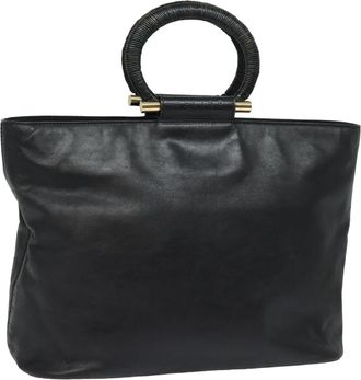 Celine Handbag Leather Black Leather Handbag (Pre-Owned)