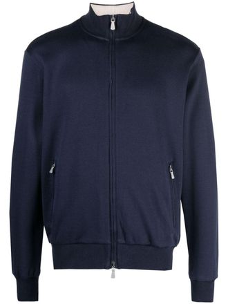 Eleventy high-neck zip-up jacket - Blue