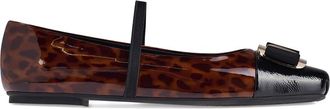 Ferragamo Vara Plate Patent-leather Ballet Flats