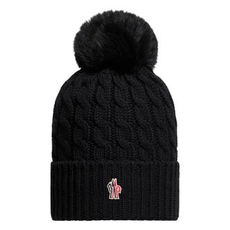 Moncler Wollen muts met pompon - Dames - Accessoires - Zwart - Maat: ONE Size Wol