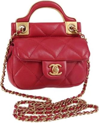 Chanel Pre-owned Leather chanel-bags - Dames - Vintage Handtas - Roze - ONE Size - Vintage