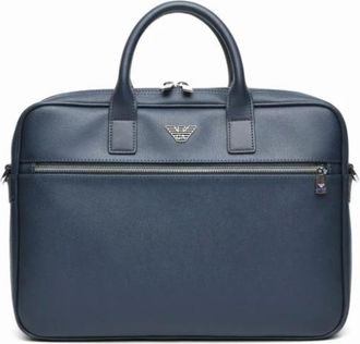 Emporio Armani Tassen, Heren, Blauw, ONE Size, Array Large Laptop Case