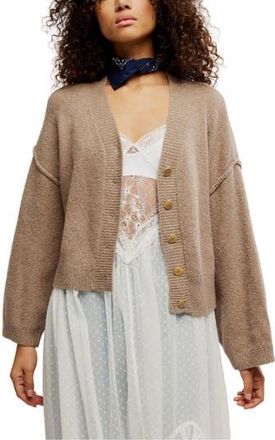 Free People Cool of the Night Cardigan in Mocha Melange at Nordstrom Rack, Size X-Small
