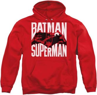 Gildan Batman V Superman Silhouette Fight Adult Pull Over Hoodie / Hooded Sweatshirt