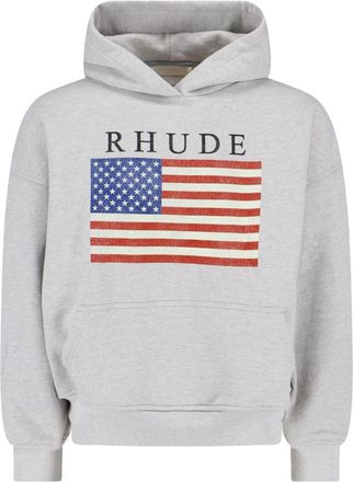 Rhude Classic Knit Grey Sweater With Ribbed Cuffs And Hem