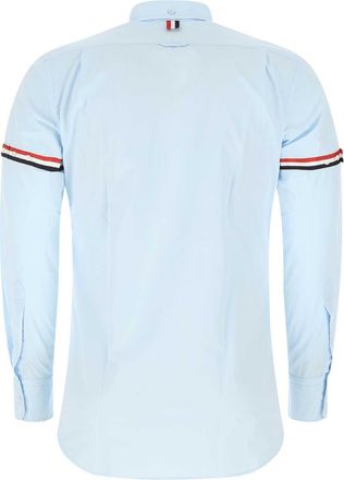 Thom Browne Mens Cotton Oxford With Stripe Armband Shirt Blue Self