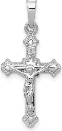 Diamond2Deal 14k White Gold Polished INRI Crucifix Pendant
