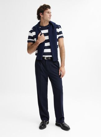 Lindbergh Mens Minimalist pleated pant Loose fit