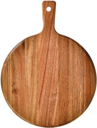 OEM Tablas De Madera De Acacia Para Embutidos, Tabla Redonda Para Pizza De 30 Cm Con Asa, Tabla De Quesos, Tabla De Cortar De Madera, Pala Para Pizza