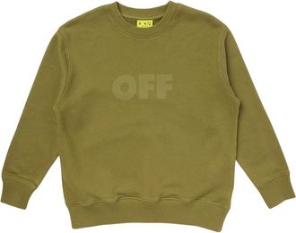 Off-white Garment Dyed Crewneck Sweatshirt - male - Off White - Kids Sweatshirts - Green - 14 Y - Kids