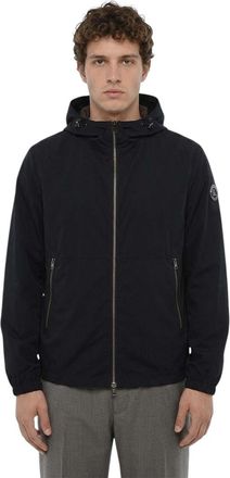 Woolrich Blue Solid Hood Jacket